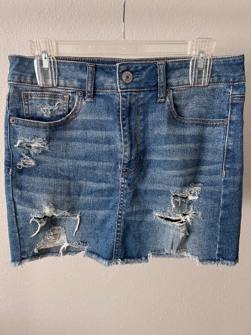American Eagle High Rise Mini Jean Skirt